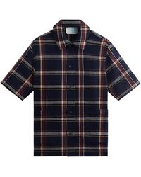 Kith - Shadow Plaid Boxy Collared Overshirt "Nocturnal" Khm010305 413" - Lyst