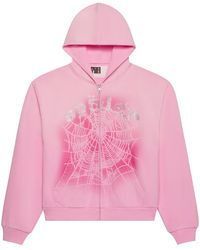 Sp5der - Og Web V2 Spray Zip Hoodie "Light" 572" - Lyst