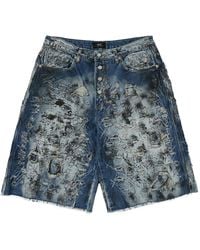 THUG CLUB - Hard Washed Destroyed Denim Shorts Tc26Pt1201" - Lyst