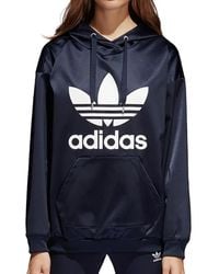 adidas - Trefoil Satin Pullover Hoodie "Legend Ink Bp9406" - Lyst