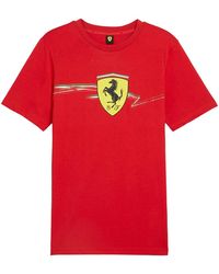 PUMA - Ferrari Race Big Shield Tee "Rosso Corsa" 627055 02" - Lyst
