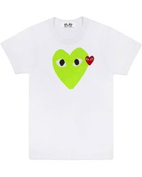 COMME DES GARÇONS PLAY - Pastel Heart Emblem Ss T-Shirt Ax T106 051 3 5" - Lyst