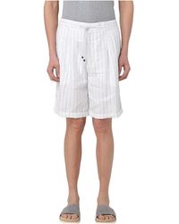 Brunello Cucinelli - Linen Striped Tailored Shorts Brun799" - Lyst