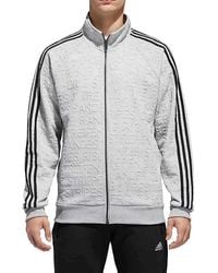 adidas - Badge Of Sport 3-Stripe Cotton Fleece Pullover "Medium Heather" Dh9085" - Lyst