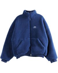 Balenciaga - Zip Up Stand-Up Collar Jacket "Light Marine" 857740 Tmq26 7240" - Lyst
