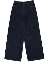 KENZO - Turn-Up Denim Jeans "Mid Denim" Ff65Dp4216Q1Dm" - Lyst