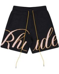 Rhude - Gp Knit Script Shorts Rhss24Sh24603309 Bpo" - Lyst