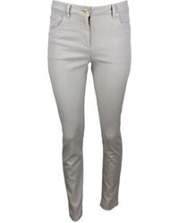 Brunello Cucinelli - Slim Fit Cotton Trousers "Warm" Brun1453" - Lyst