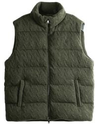Polo Ralph Lauren - Quilted Cable Knit Full-Zip Mockneck Vest Shrub Heather" 710B26797001" - Lyst