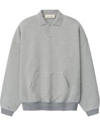 Fear Of God - Signature 90's Polo Sweatshirt "Concrete Heather Dark Concrete Heather" 192Sp264373F" - Lyst