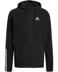 adidas - Essentials Polar Fleece Giant Logo Full-Zip Hoodie Gv5297" - Lyst