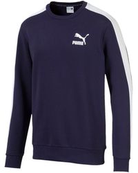 PUMA - Iconic T7 Fleece Crewneck Sweatshirt "Peacoat" 595296 06" - Lyst
