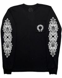 Chrome Hearts - Horseshoe Floral Logo Long Sleeve T-Shirt Chrm1934" - Lyst
