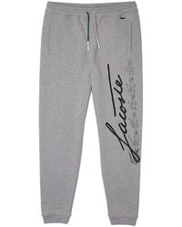 Lacoste - Signature And Crocodile Print Jogging Pants "Heather" Xh2626 51 4Jv" - Lyst