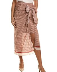 Brunello Cucinelli - Patterned Wrap Skirt Brun329" - Lyst