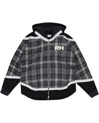 Rhude - Hockey Hybrid Zip-Up Hoodie Rhd Mhds 1955 Gry" - Lyst