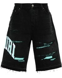 Amiri - Varsity Logo Repair Denim Shorts "Vinatge" Amdnsh1013 097" - Lyst