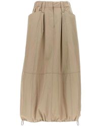 Brunello Cucinelli - Gathered Hem Skirt "Wheat Stalk" Brun1265" - Lyst