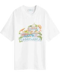 CASABLANCA - The Road To Knowledge T-Shirt Mf24 Jts 001 02 Whit" - Lyst