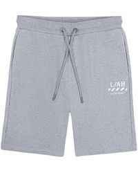 LAB C.O. OFF WHITE - Diag Open Hem Fleece Short "Heather" Labf26B053-Htg" - Lyst
