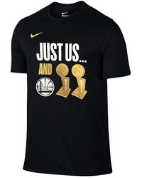 Nike - Nba Golden State Warriors Dri-Fit Cotton Ss T-Shirt M11595 Blk" - Lyst