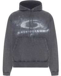 Balenciaga - Oversized Drawstring Hoodie "Washed 858143 Ttvn6 9034" - Lyst