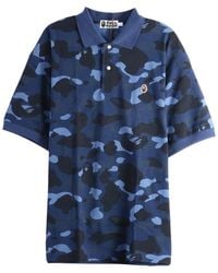 A Bathing Ape - Color Camo One Point Relaxed Fit Polo Shirt 1M30112004 Nvy" - Lyst