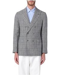 Brunello Cucinelli - Plaid Double-Breasted Blazer Brun811" - Lyst