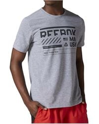 Reebok - Workout Ready Supremium T-Shirt "Mid Heather" Ay2337" - Lyst