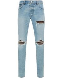 Amiri - Croc Leather Mx1 Jeans "Aged" Ambmje1057 921" - Lyst