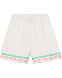 CASABLANCA - Tennis Club Pastelle Silk Short Mf23 Tr 012 13" - Lyst