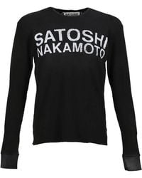 Satoshi Nakamoto - Logo Thermal Long Sleeve Shirt Fw25Ls001 Blk" - Lyst