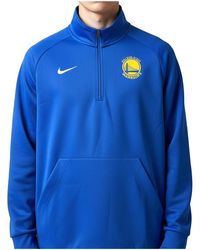 Nike - Nba Gs Warriors Therma 1/4 Zip Long Sleeve Tee "Game Royal" M53564 Royal" - Lyst