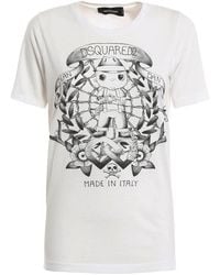 DSquared² - Dean Dan Printed Cotton T-Shirt S72Gc0979-S21600-100" - Lyst