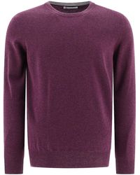 Brunello Cucinelli - Cashmere Crewneck Sweater "Plum" Brun1099" - Lyst