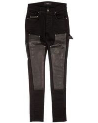 Amiri - Denim Leather Workman Pants Mds121 001" - Lyst