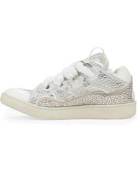 Lanvin - Curb Sneakers "Blanc/Argent" Fm Skrk11 Stra P22 00M2" - Lyst