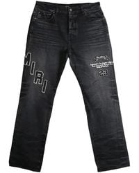 Amiri - Hockey Logo Straight Jeans "Faded" Aw23Mdf004 518" - Lyst