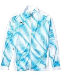 PUMA - Olympique De Marseille Stadium Jacket Bleu Azur" 755872 01" - Lyst