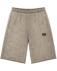 77 Studios - Charm Distressed 3/4 Shorts "Taupe" 77S015" - Lyst