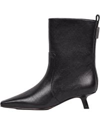 Brunello Cucinelli - Leather Pointed-Toe Ankle Boots "Nero" Brun3027" - Lyst