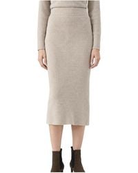 Brunello Cucinelli - Wool Silk Ribbed Knit Skirt "Feather" Brun2704" - Lyst