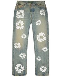 DENIM TEARS - Straight Cotton Wreath Denim Pant Dirty Wash Dt600" - Lyst