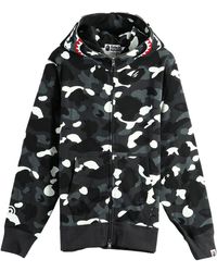 A Bathing Ape - City Camo Shark Regular Fit Full Zip Hoodie 1M30115302 Blk" - Lyst