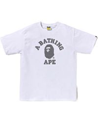 A Bathing Ape - Reflective On College Ss T-Shirt 0Zxtem00710Xq Whx" - Lyst