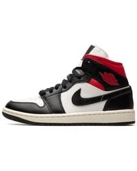 Nike - Air Jordan 1 Mid Leather Mid-top Trainers - Lyst