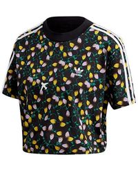 adidas - Originals Allover Print Crop Top Fl4108" - Lyst