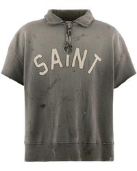 SAINT Mxxxxxx - Saint Short Sleeve Half Zip Sweat "Charcoal" Sm Mk8 0000 052" - Lyst