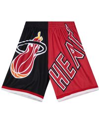 Mitchell & Ness - Big Face Fashion Shorts 5.0 "Nba Miami Heat" Pshr4351 Mheyypppblck" - Lyst