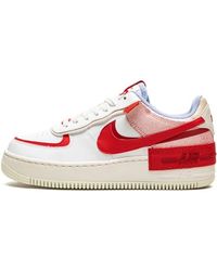 Nike - Air Force 1 Low Shadow "red Cracked Leather" Shoes - Lyst